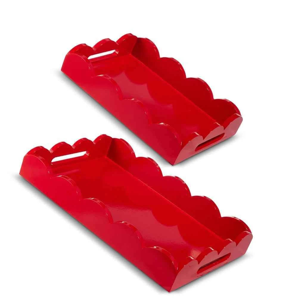 Red Scalloped Tray -SMALL ONLY