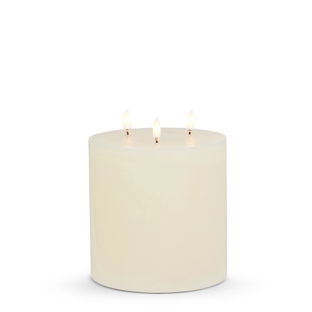 6" X 6" Ivory Triflame Candle