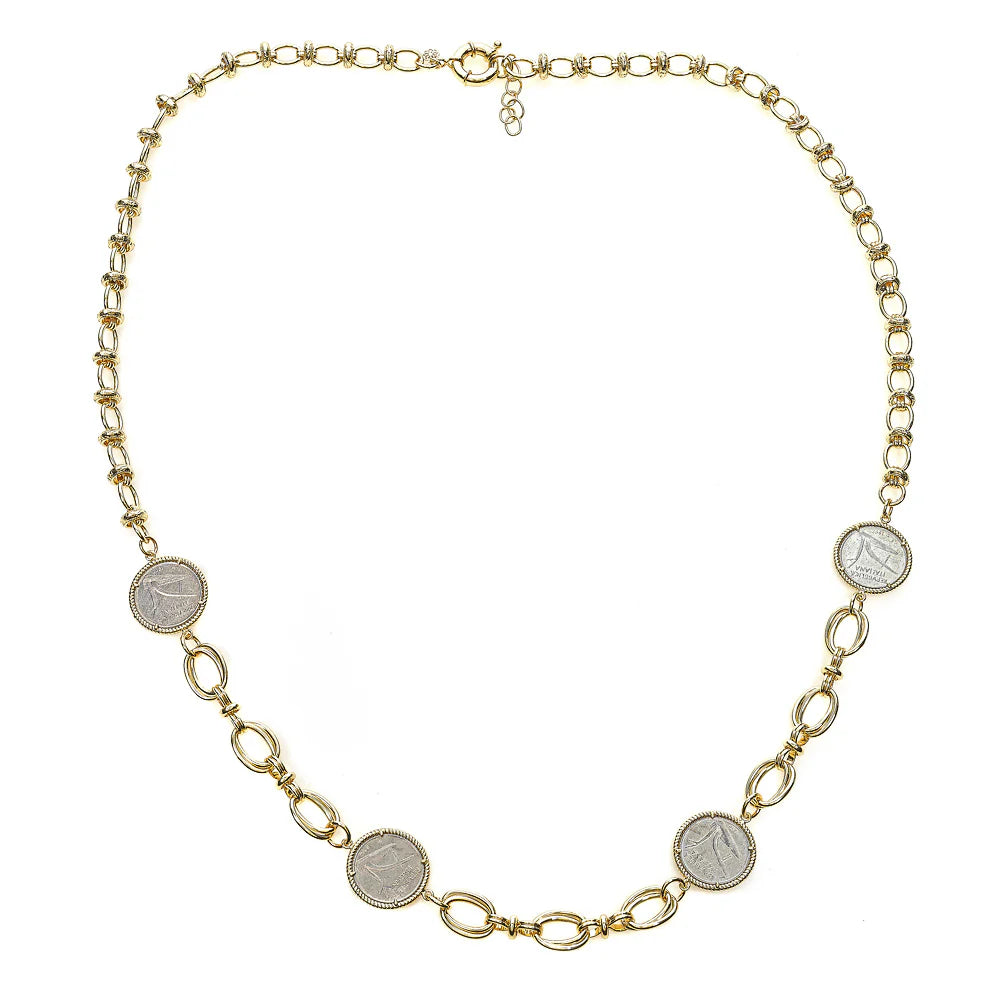 Kat Four Coin Chain Necklace
