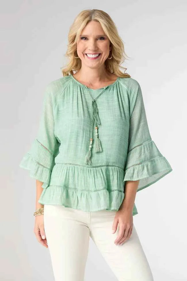 Susan Flutter Sleeve Top