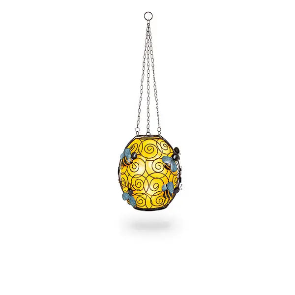 Solar metal Bee hanging lantern