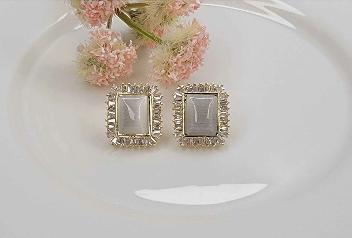 Cats Eye Post Earrings