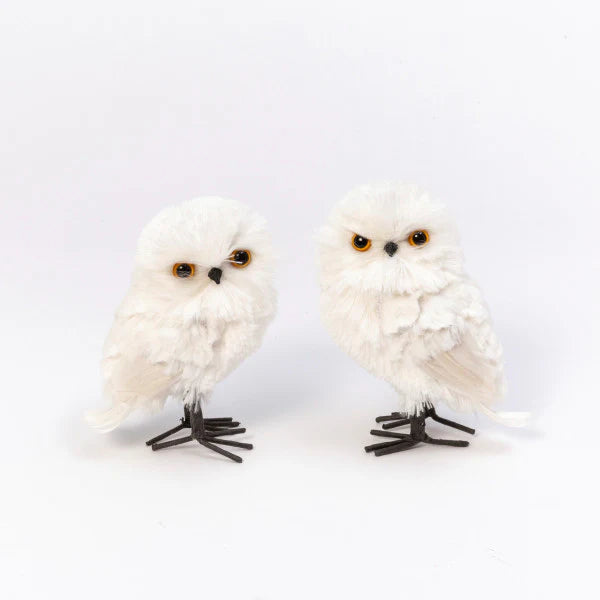 Faux Fur Owl Figurine 6.5"-Sold Separately