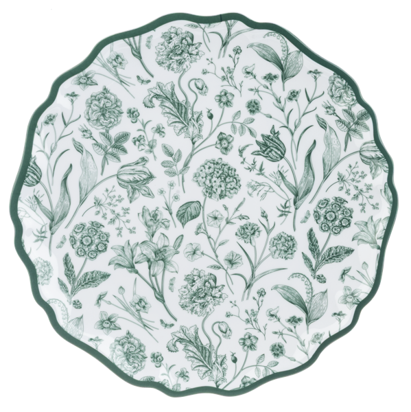 Green Botanical Dinner Plate