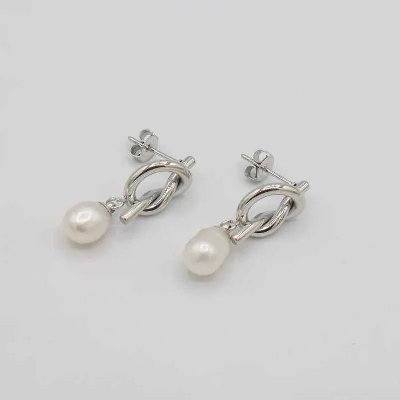 Pearl & Knot Dangle Earrings