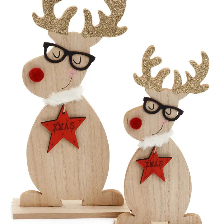 Xmas Deer set of 2 (1 lg/1 Sm)