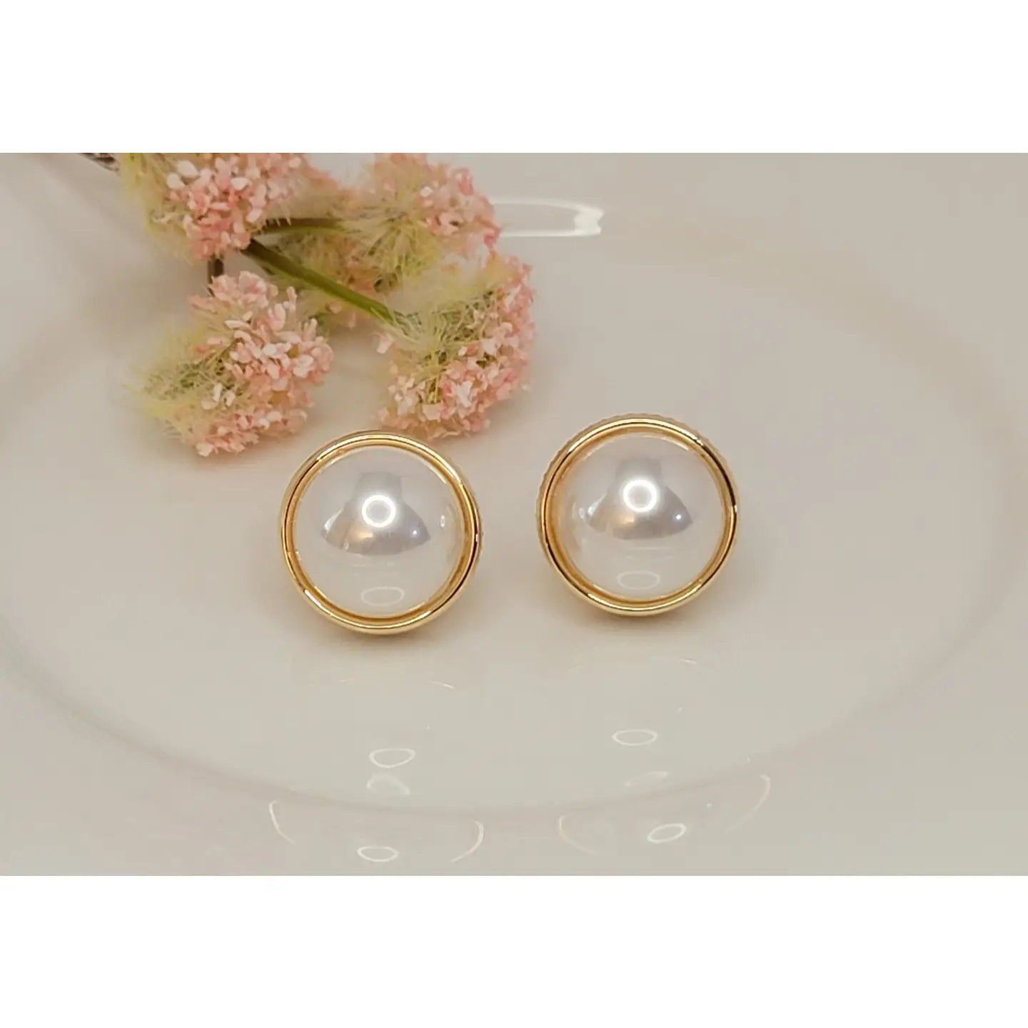 Faux Pearl Stud Earrings