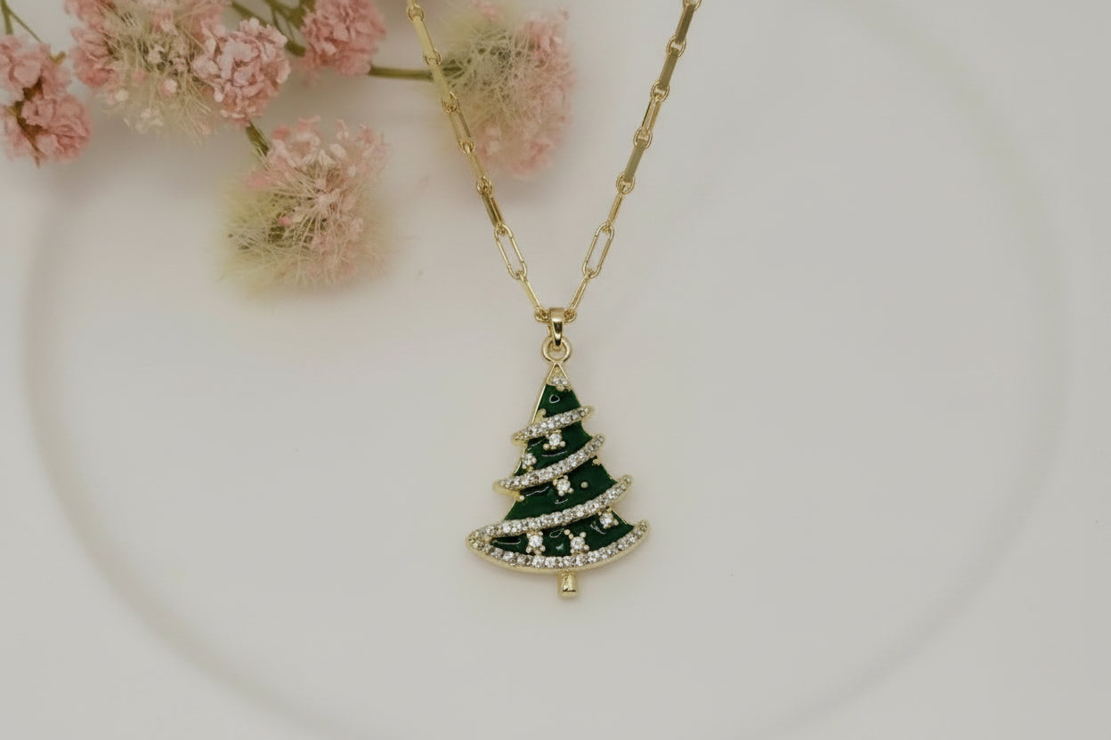 Christmas Tree Paperclip Necklace (22)