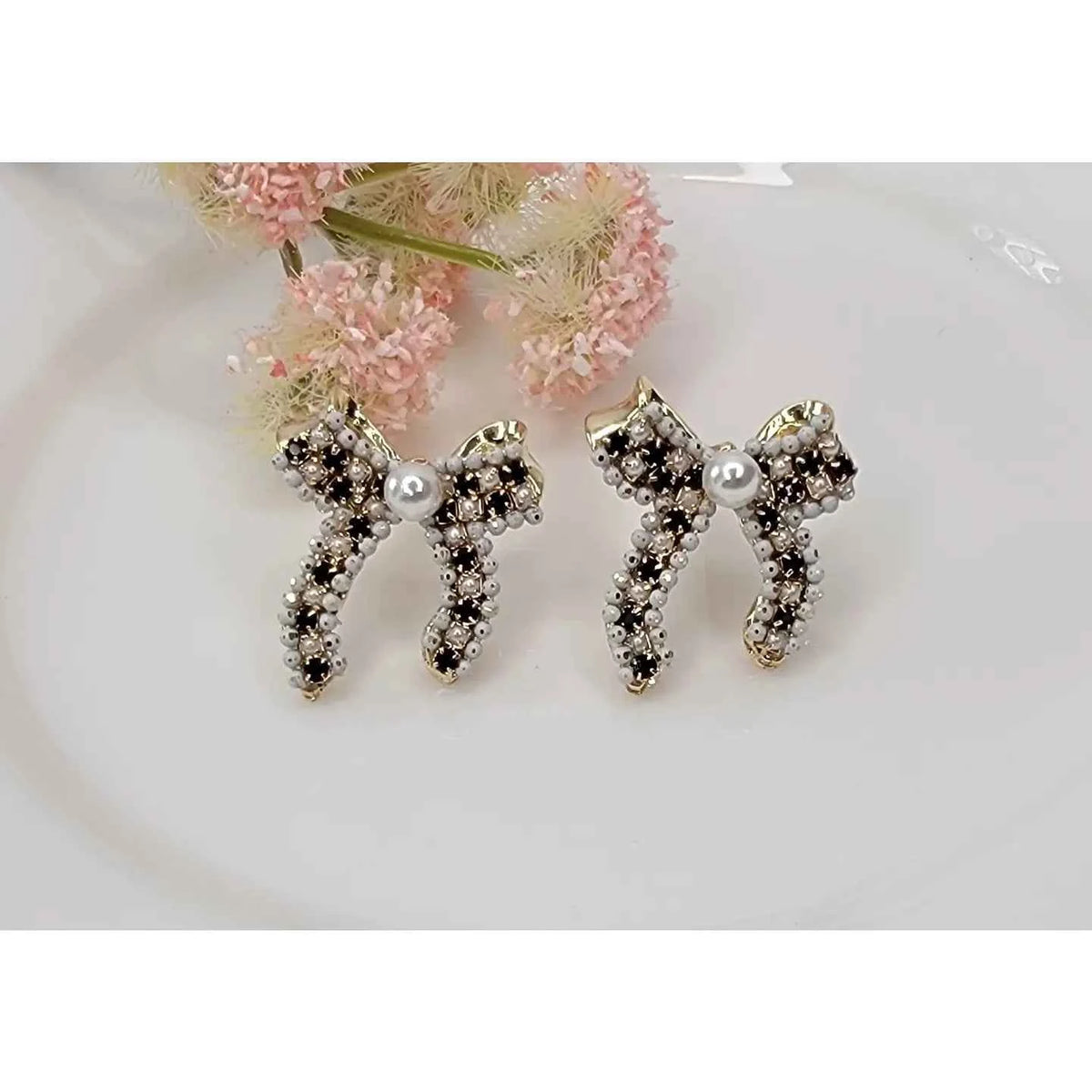 Handmade Ribbon Post Earrings