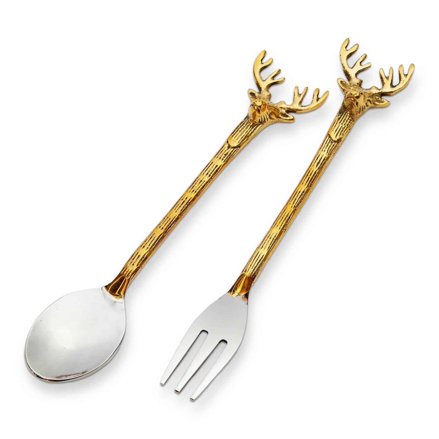 Reindeer Appetizer Fork & Spoon Set Of 2
