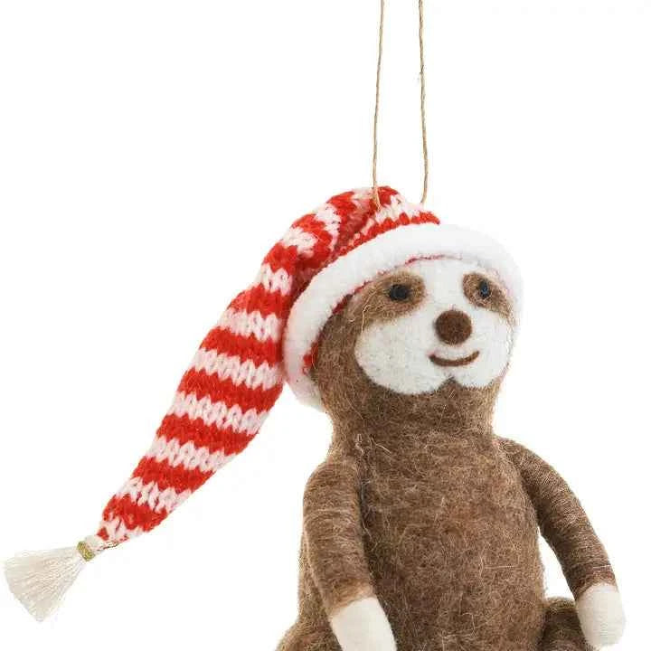 Ornament Sloth in Hat 3.5X5