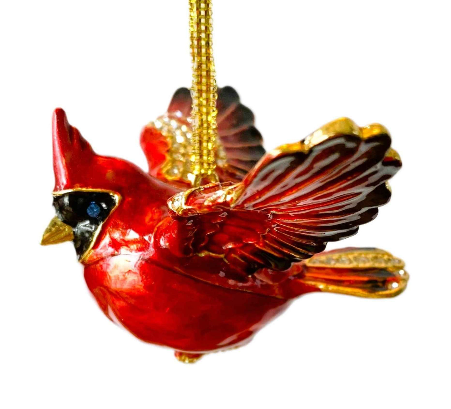 Jeweled Cardinal ornament Trinket Box