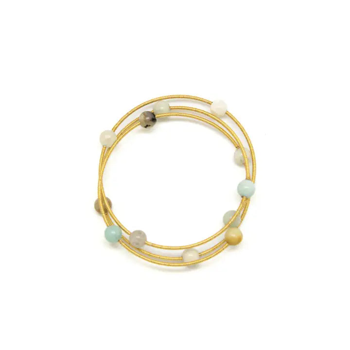 Gold cord wrap bracelet with stones (assorted, sold separately)