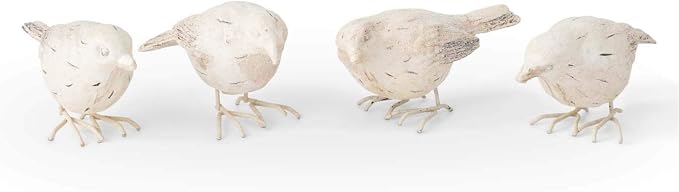 2" Off White Sugared Birds-4 Styles - Sold Separately