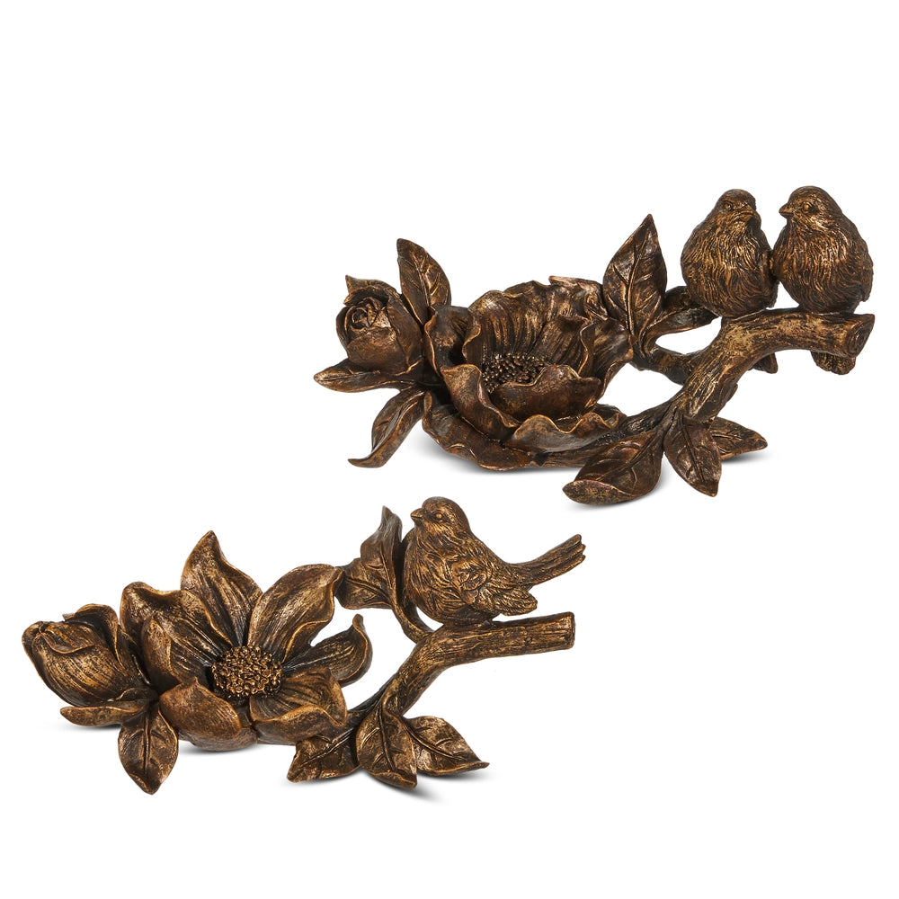 Antique Gold Bird on Blooming Branch -Sold Separately