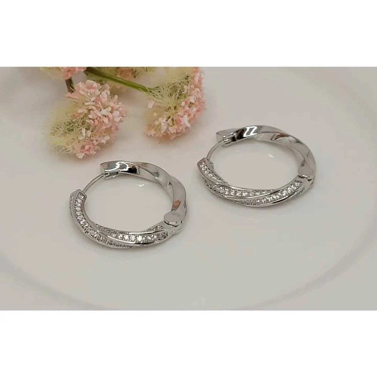 Twisted Huggie Hoop Earrings