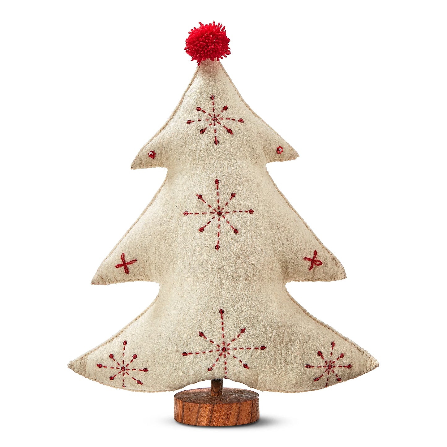 Embroidered Wool Felt Tree Decor Tall