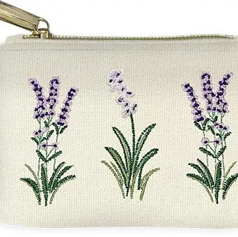 Delicate Floral White Embroidered Coin Pouch