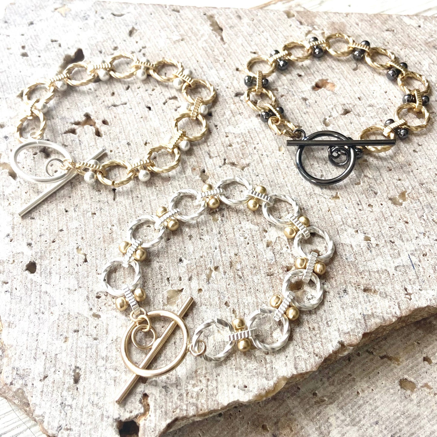 Matte gold Matte silver bracelets