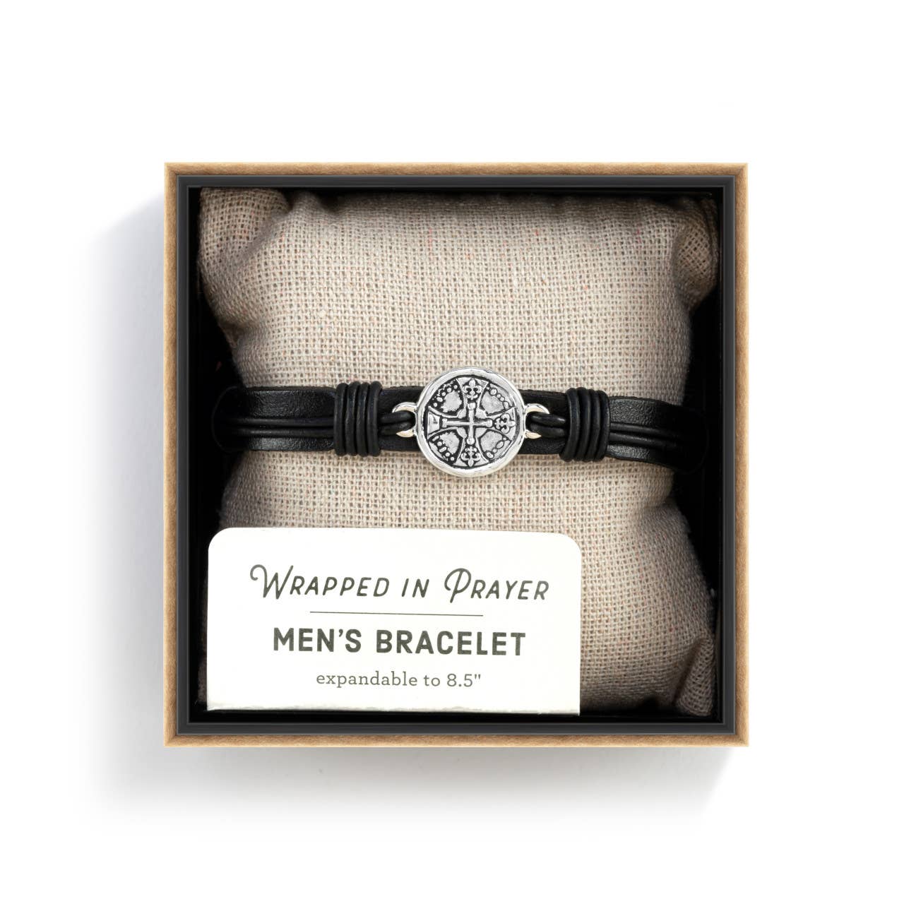 Men's Cross Bracelet - Black