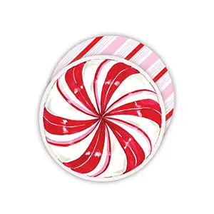 Handpainted Pink Peppermint Round Coaster