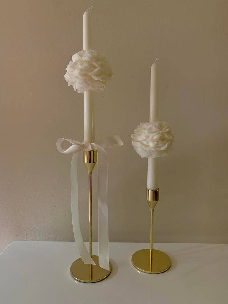 Peony Candle Flower For Candlestick / Set