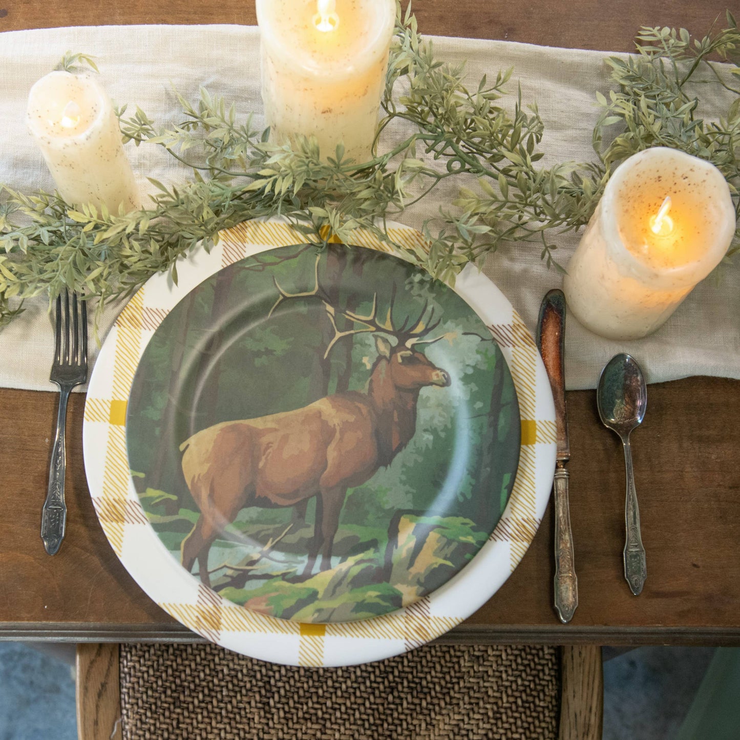 BUCK IN THE WOODS PAINT BY NUMBER PLATE