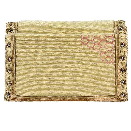 Buzzed Beaded bee with crown Crossbody Clutch Handbag
