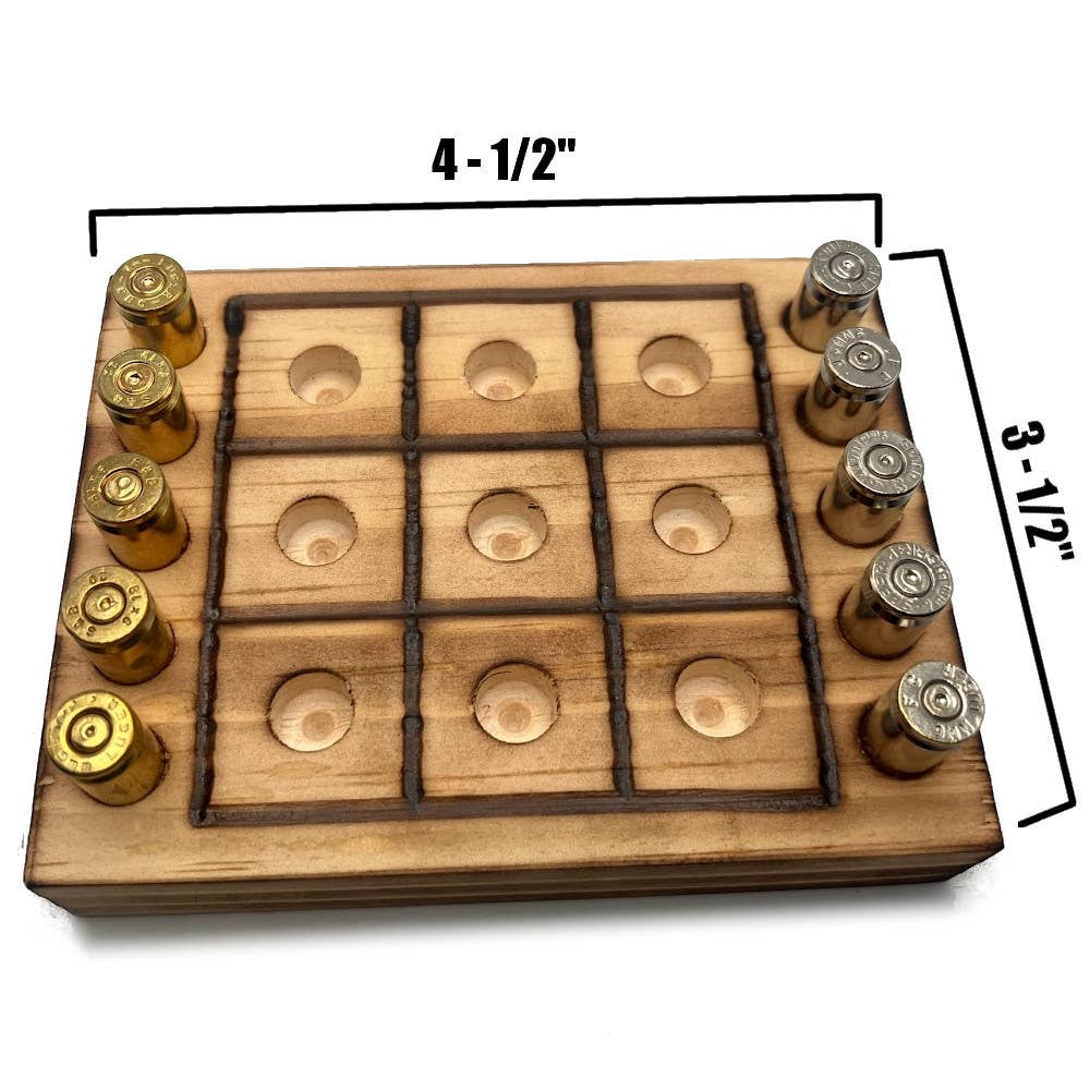 Tic Tac Toe Game with Bullet Casings, Man Cave