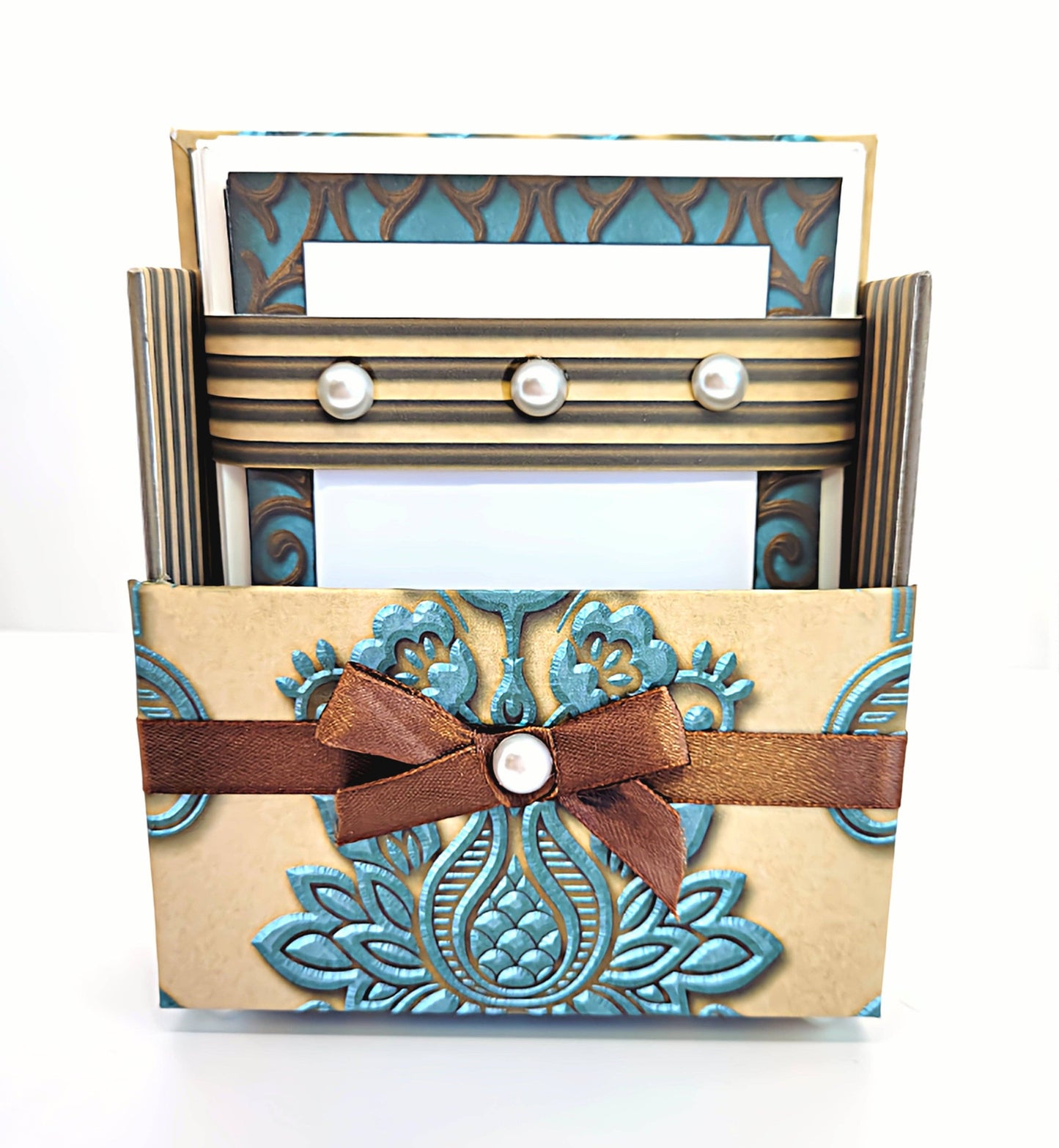 42-Pc Stationery For Him Gift Box Set+Organizer, Blue/Brown