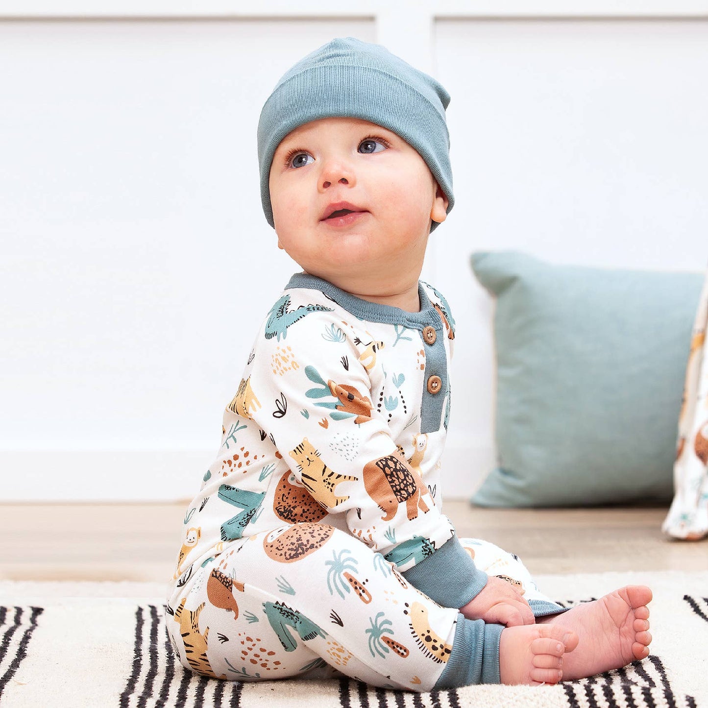 Jungle Jamboree Bamboo Henley Romper