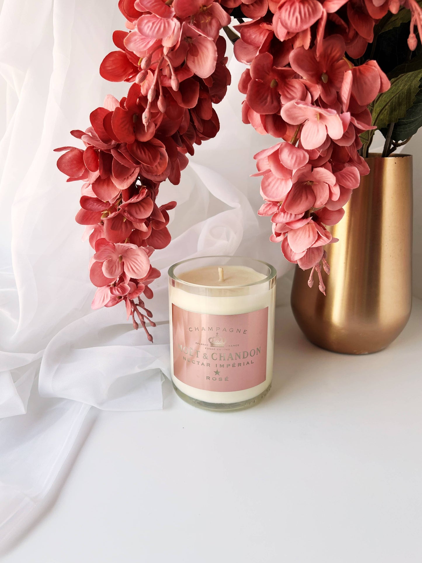 Recycled Moet Rose Candle