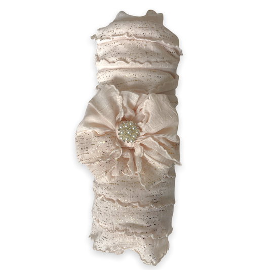 Ruffled Swaddle and Pearl Mini Headband Set-Assorted-sold separately