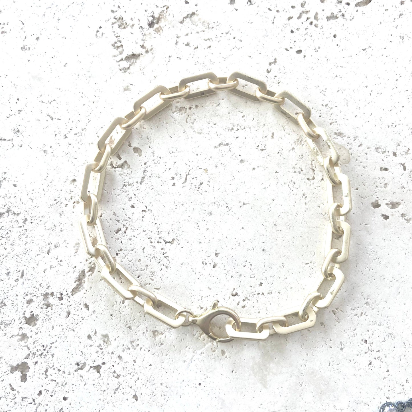 Anklet jewelry matte gold rectangular chain