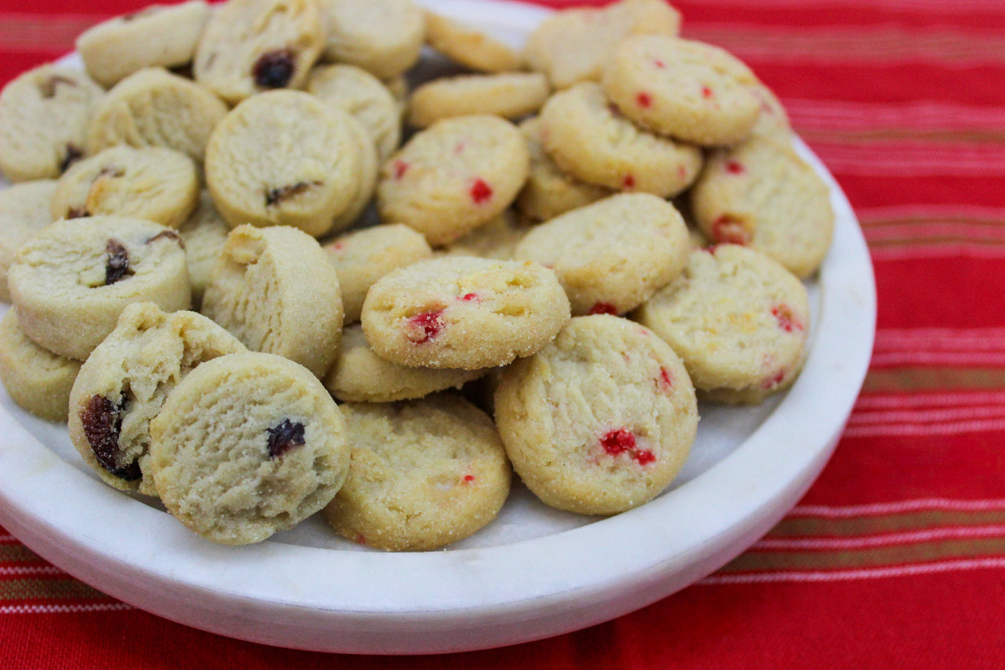 Christmas White Chocolate & Cranberry Shortbread Cookies