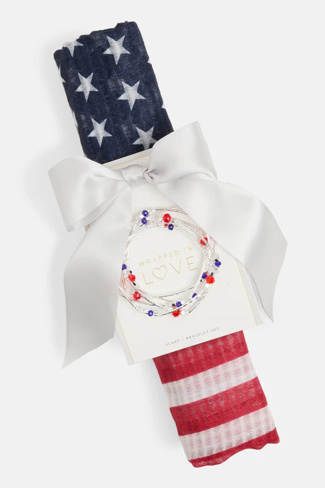 USA Flag and Bracelet SOLD AS SET