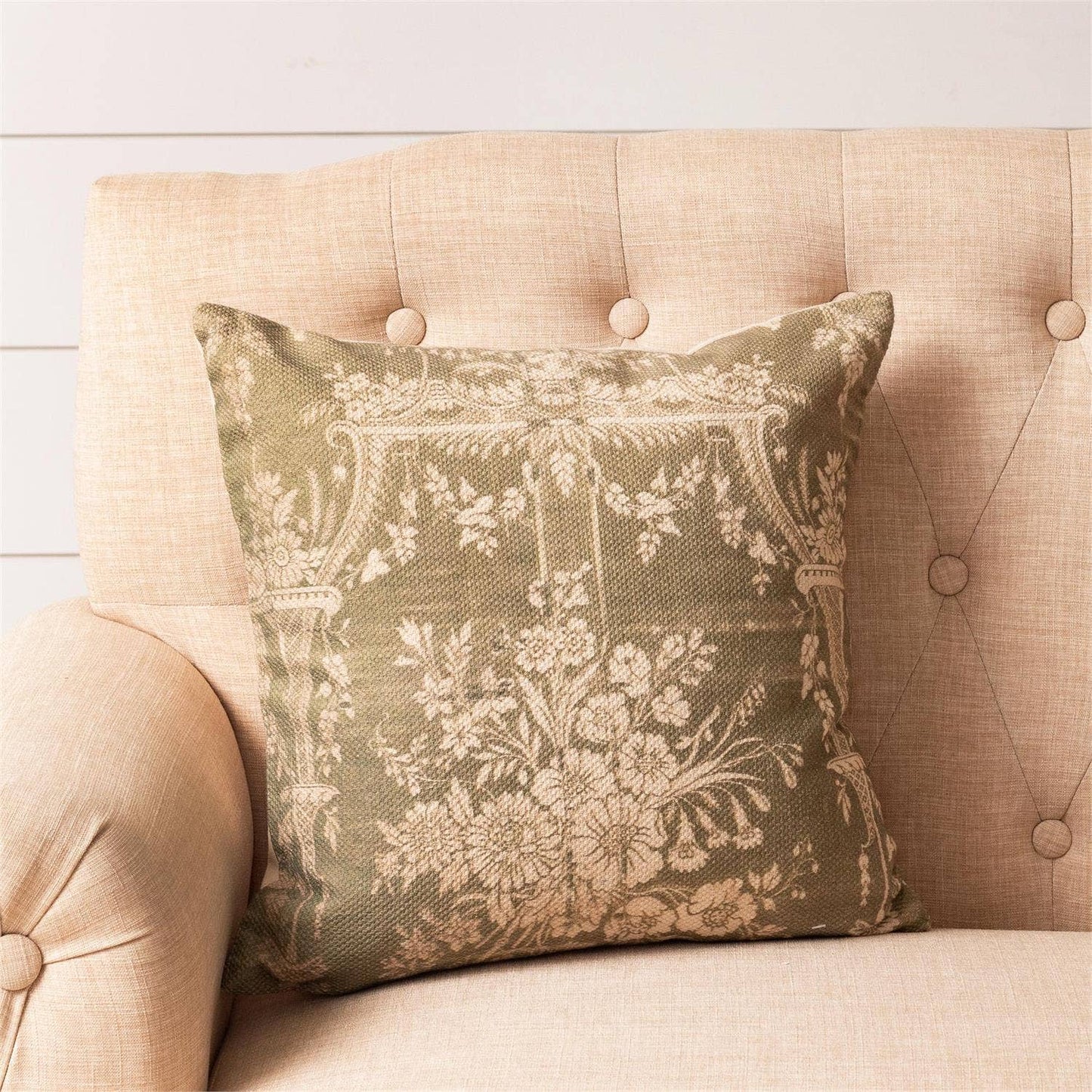 Almohada - Estilo francés, color salvia - Paquete de 2
