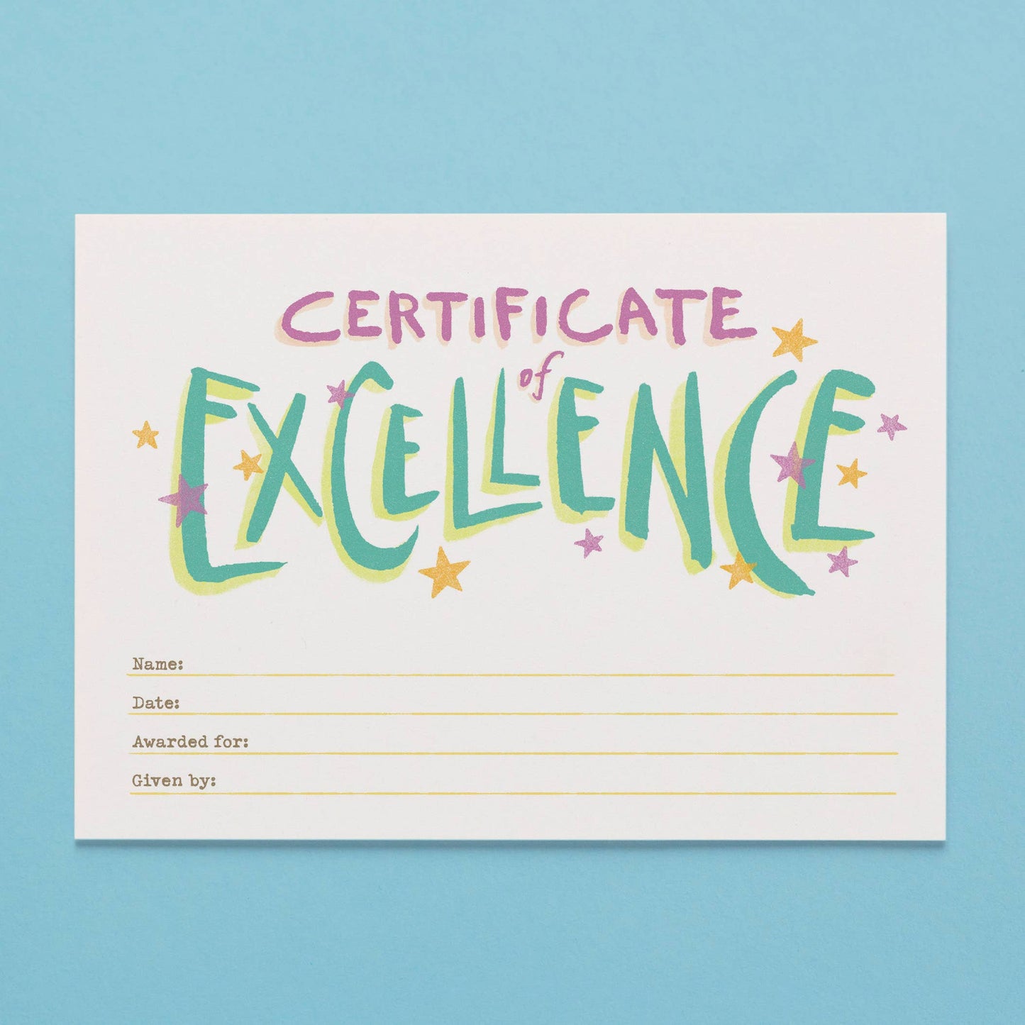 Celebration Award: Certificate of Excellence