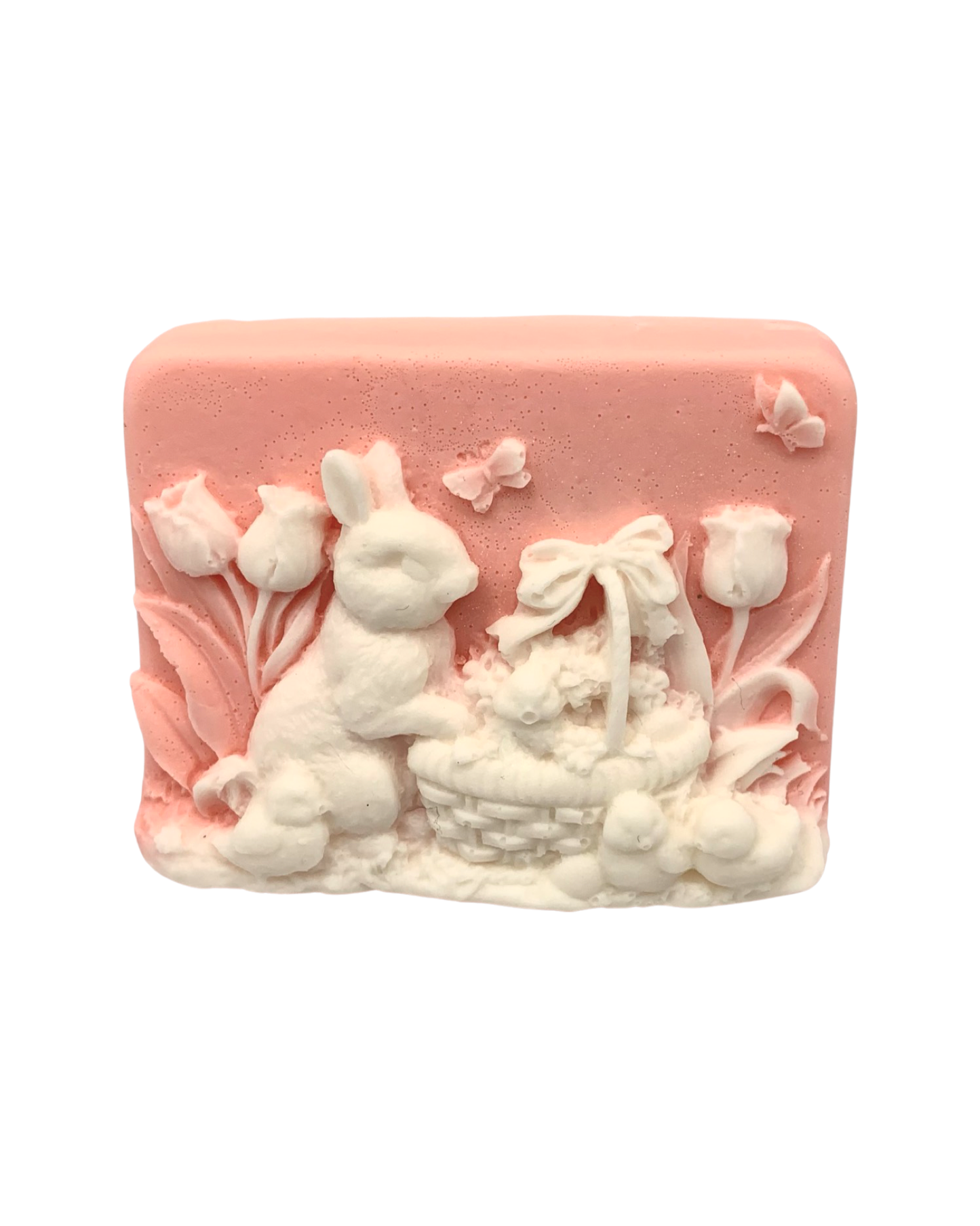 3D Rabbits and chicks in a basket bar of soap