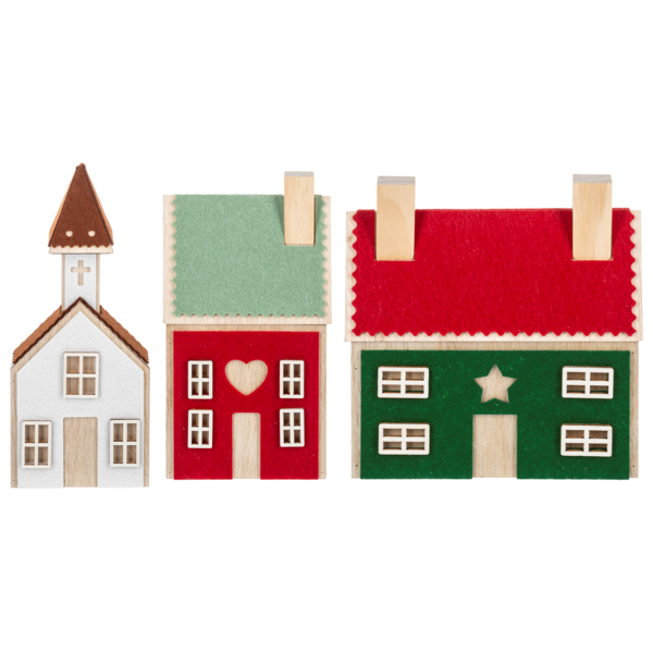 House & Church wooden Figurine-Sold Separately