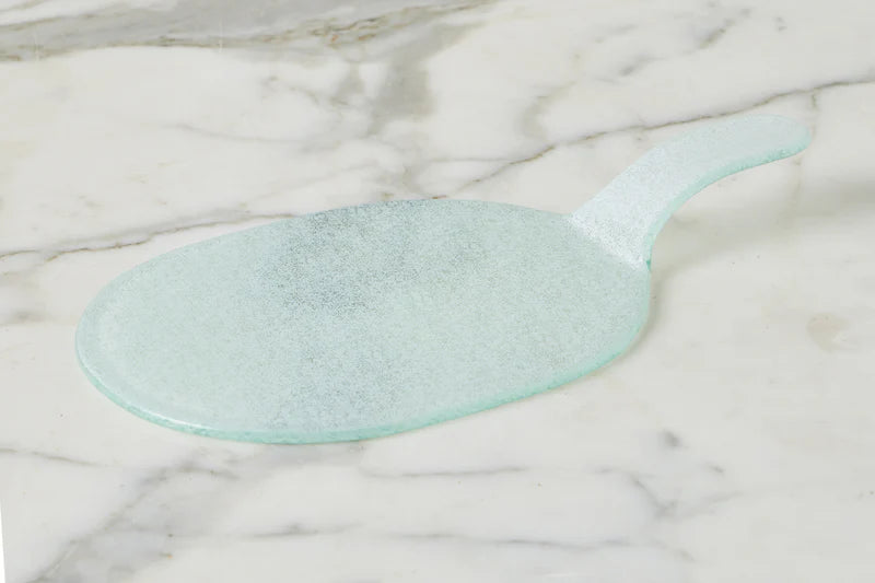 mini glass OVAL cheese tray