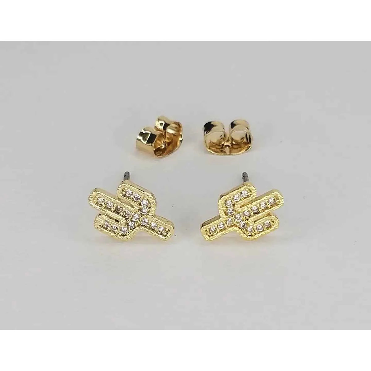Mini Cactus Cubic Zirconia Post EarringS
