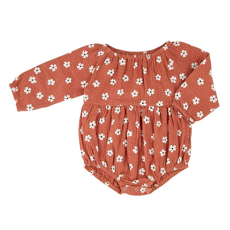 Long Sleeve Romper - Floral 6-12 mo