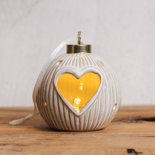 A Cheerful Giver - Heart Ornament - White — Christmas, Holiday Ornaments