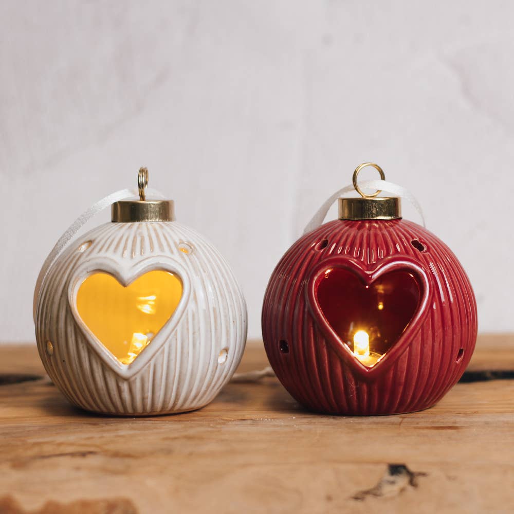A Cheerful Giver - Heart Ornament - White — Christmas, Holiday Ornaments