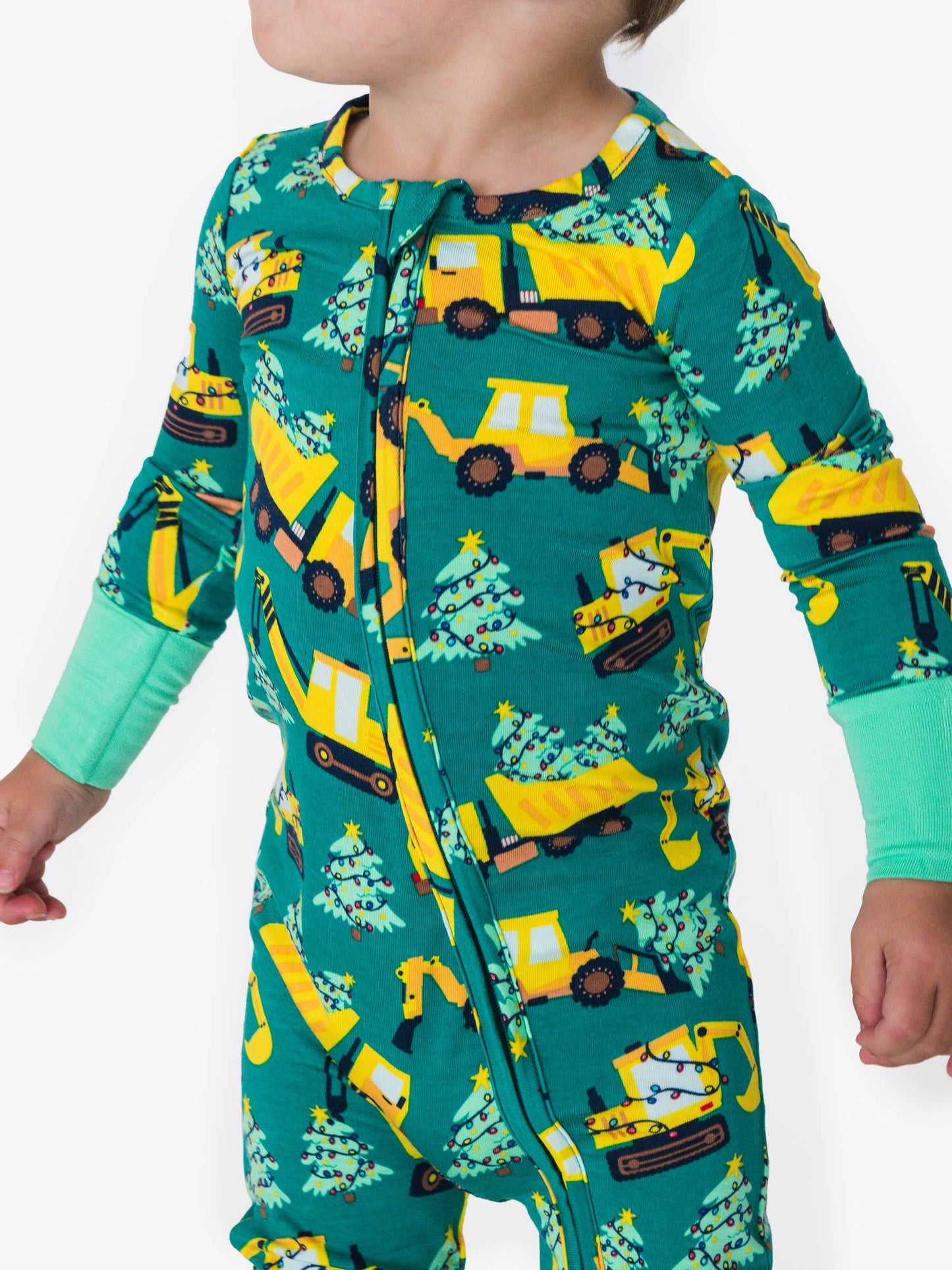 Baby Bamboo Haul Convertible One Piece Footie Pajama: Green