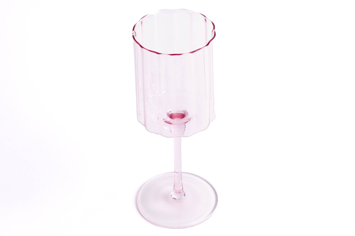Scalloped Rim Fluted Wine Glass, Set of 4