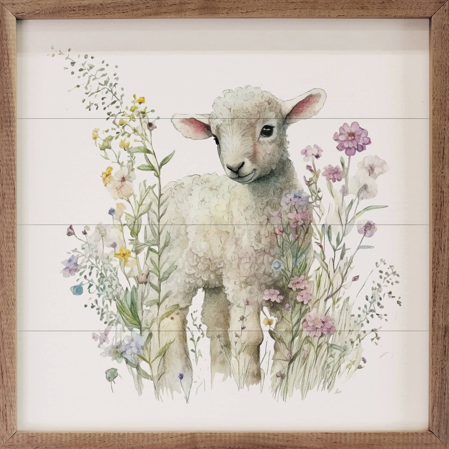 Peeking Lamb In Flowers