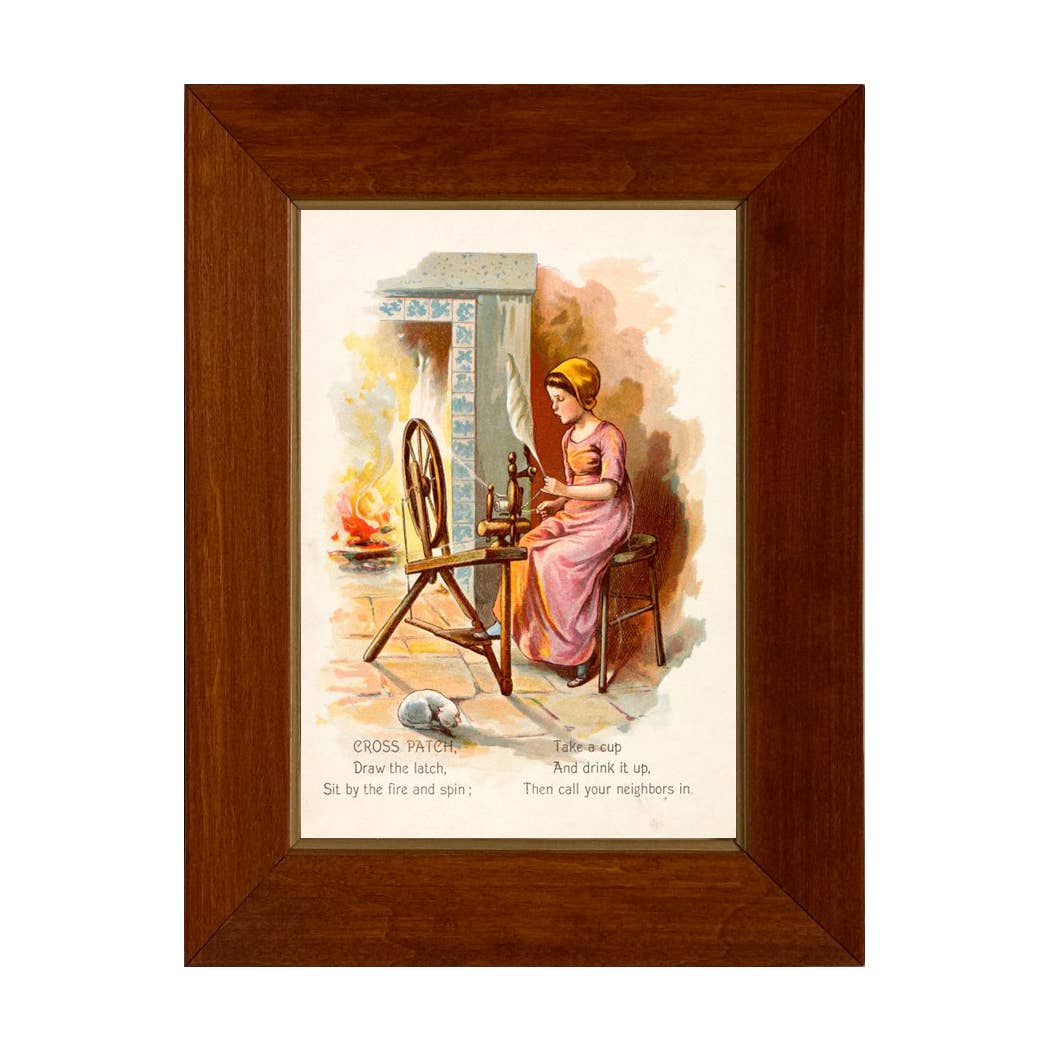 Framed Nursery Rhyme Vintage Children's Book Illustrations