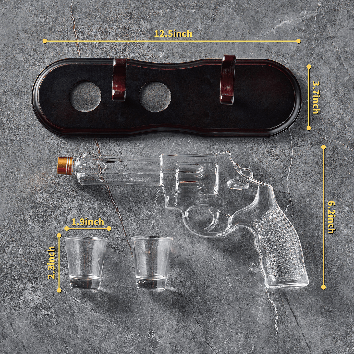 CRAFTGEN - Gun Whiskey Decanter Set - Gifts for Men Husband Dad